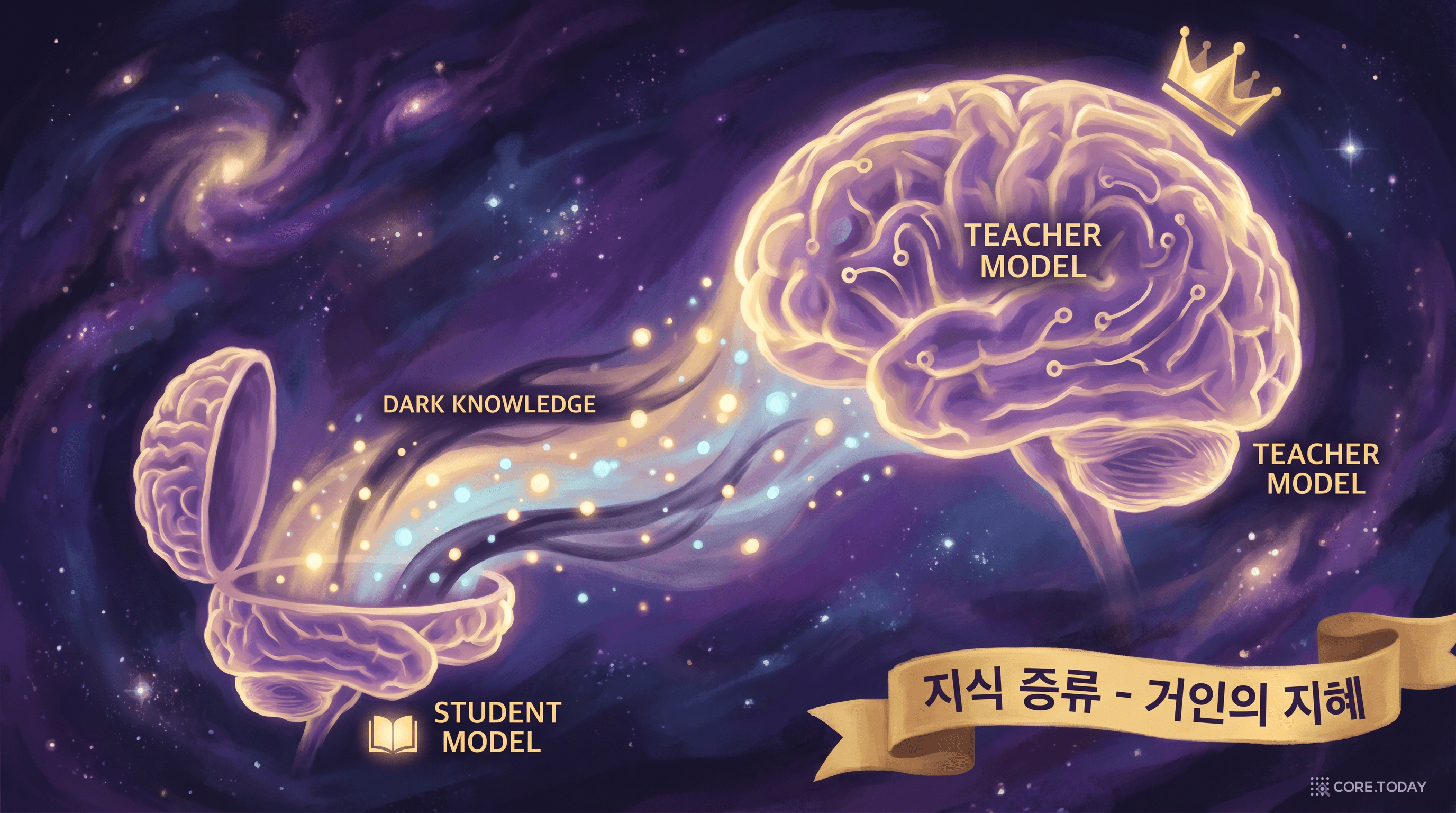 지식 증류 — 거인 교사 모델이 학생 모델에게 어둠의 지식을 전수한다