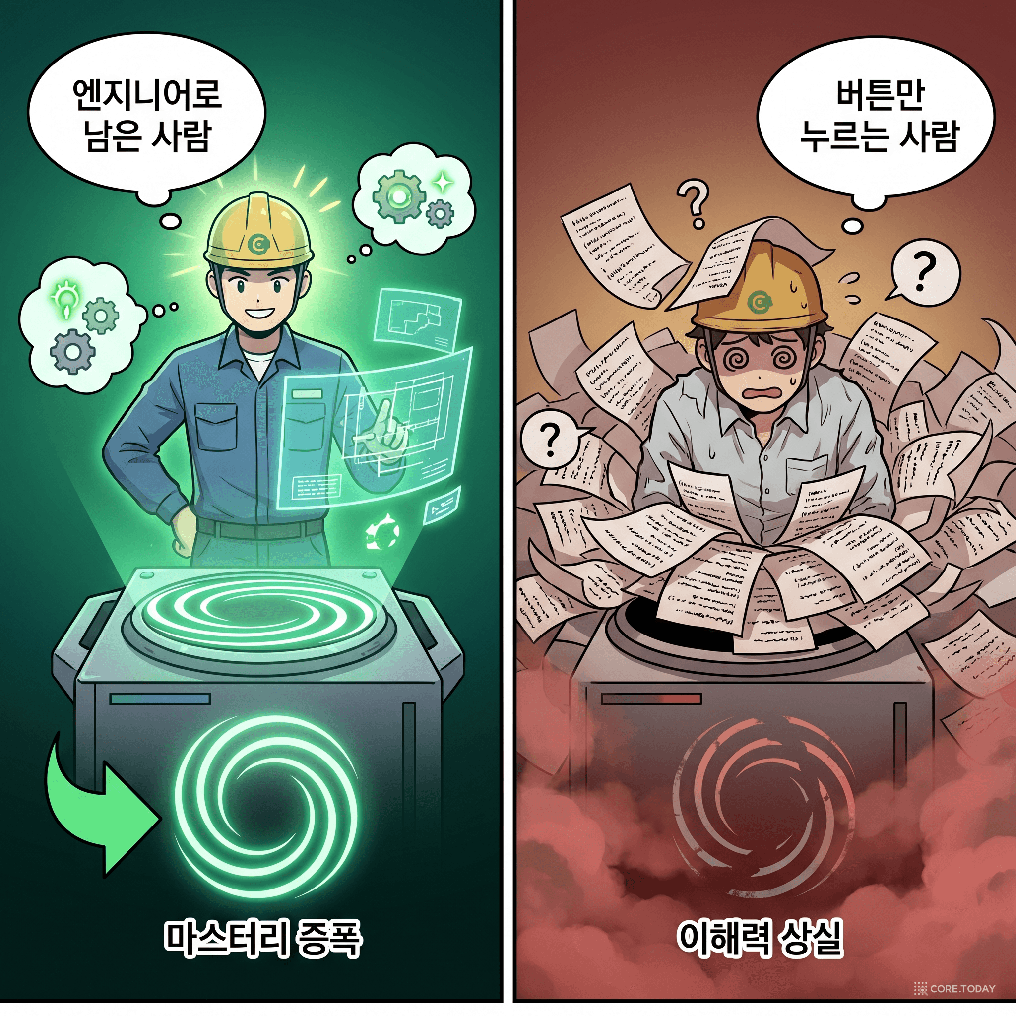 같은 루프, 정반대 결말 — 엔지니어로 남은 사람과 버튼만 누르는 사람
