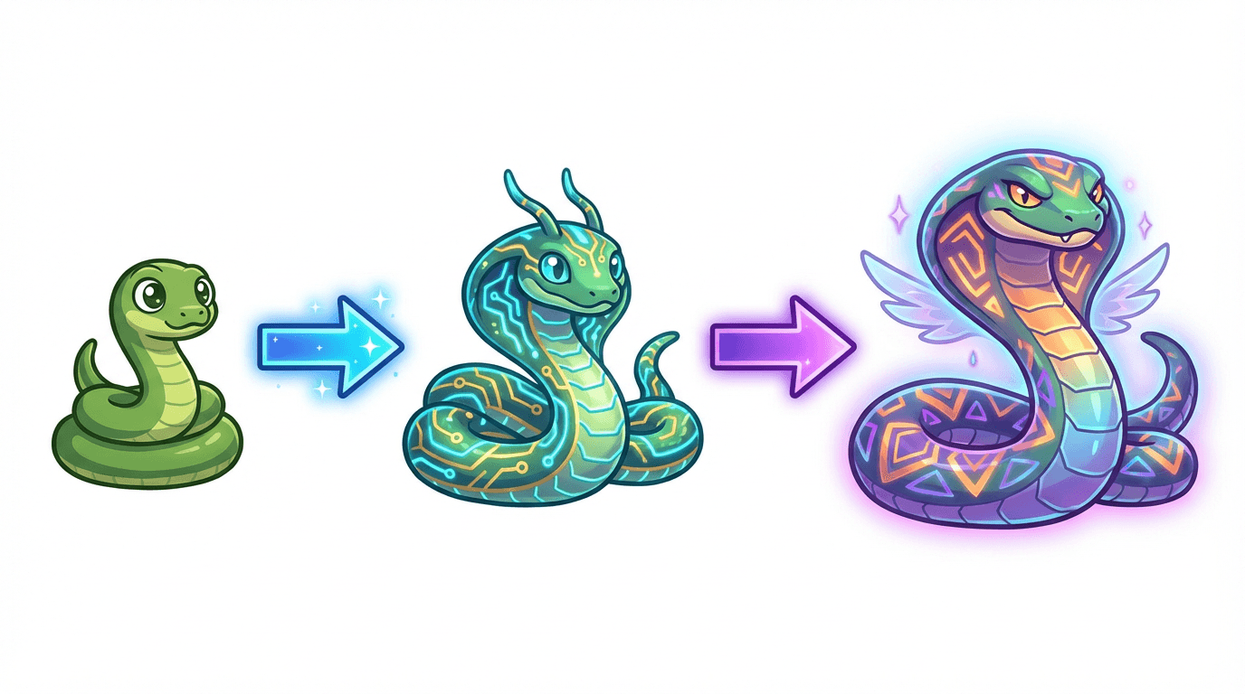 Mamba의 진화 — 작은 뱀에서 날개 달린 기하학적 용으로