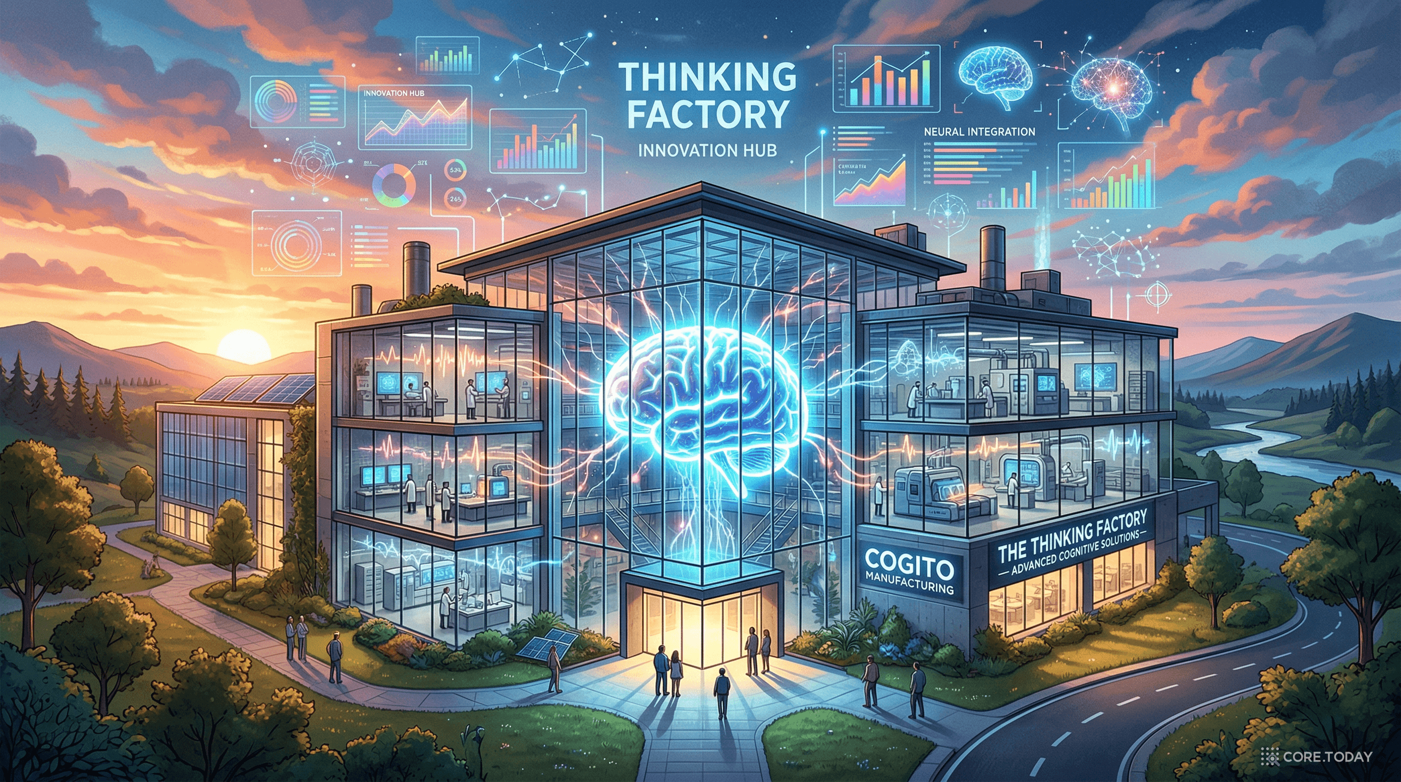 공장이 생각하는 시대 — 유리벽 안에 뉴럴 네트워크가 빛나는 새벽의 스마트 팩토리