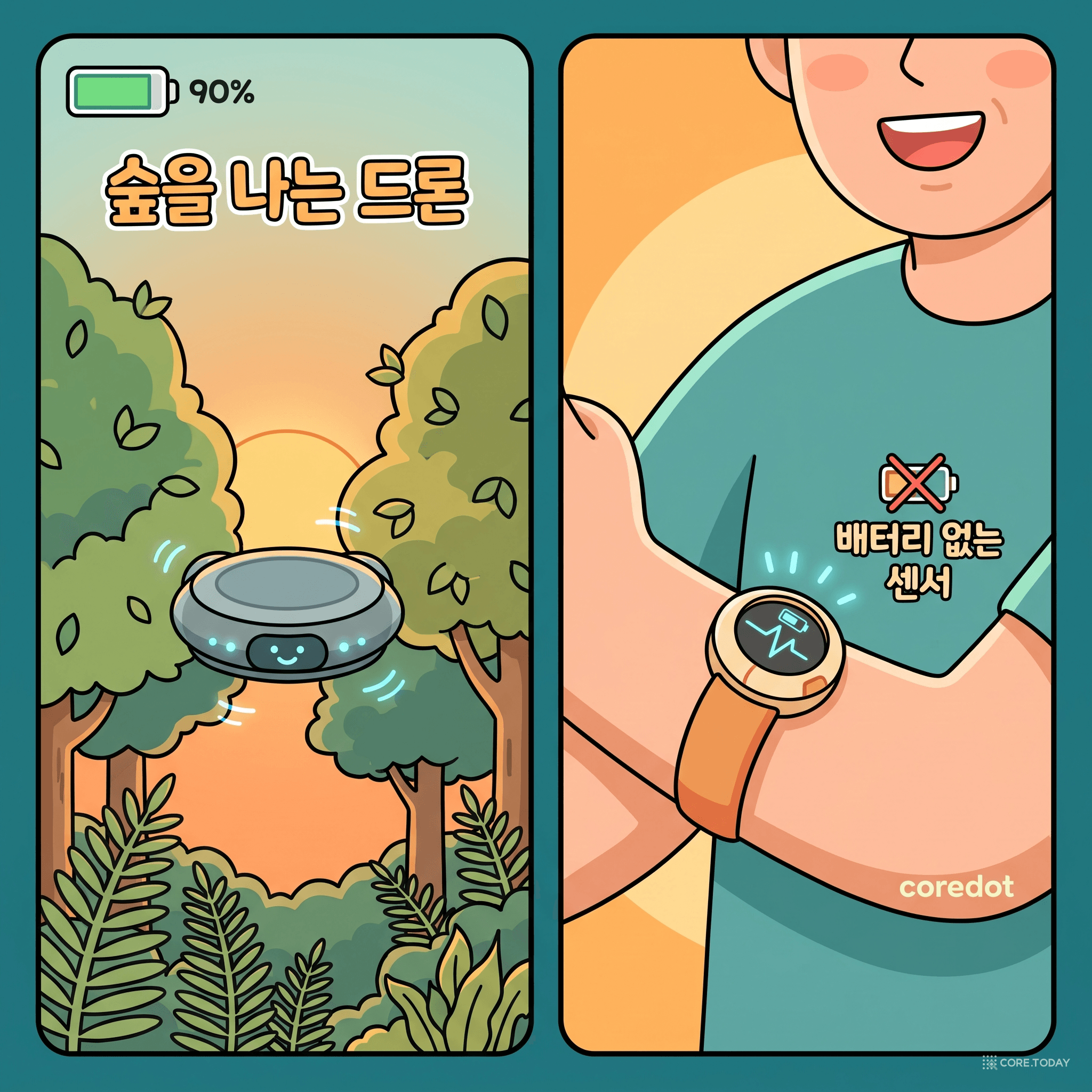 숲을 몇 시간씩 나는 드론, 배터리가 필요 없는 웨어러블 센서