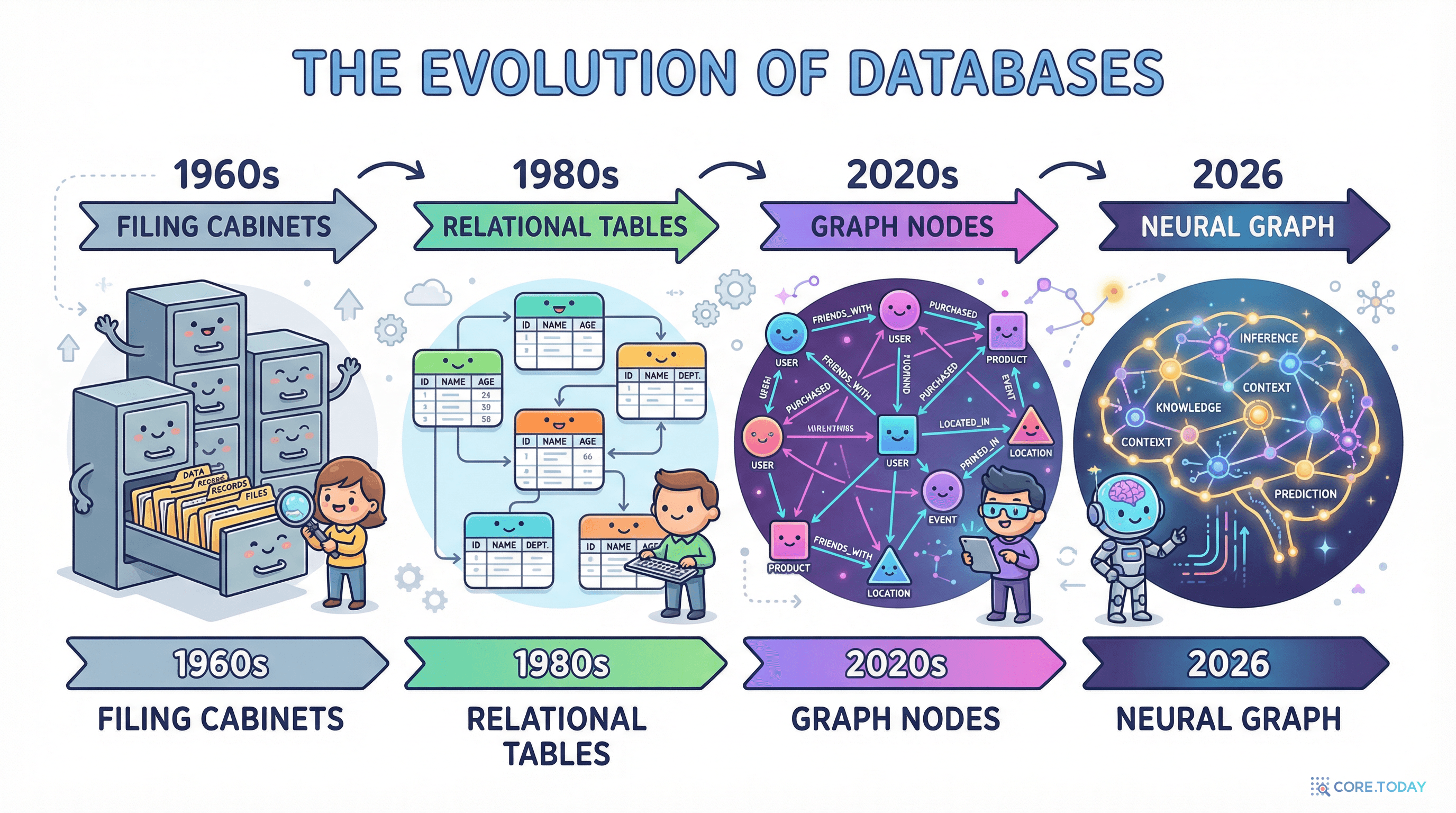 데이터베이스의 진화: 파일 캐비닛에서 뉴럴 그래프까지