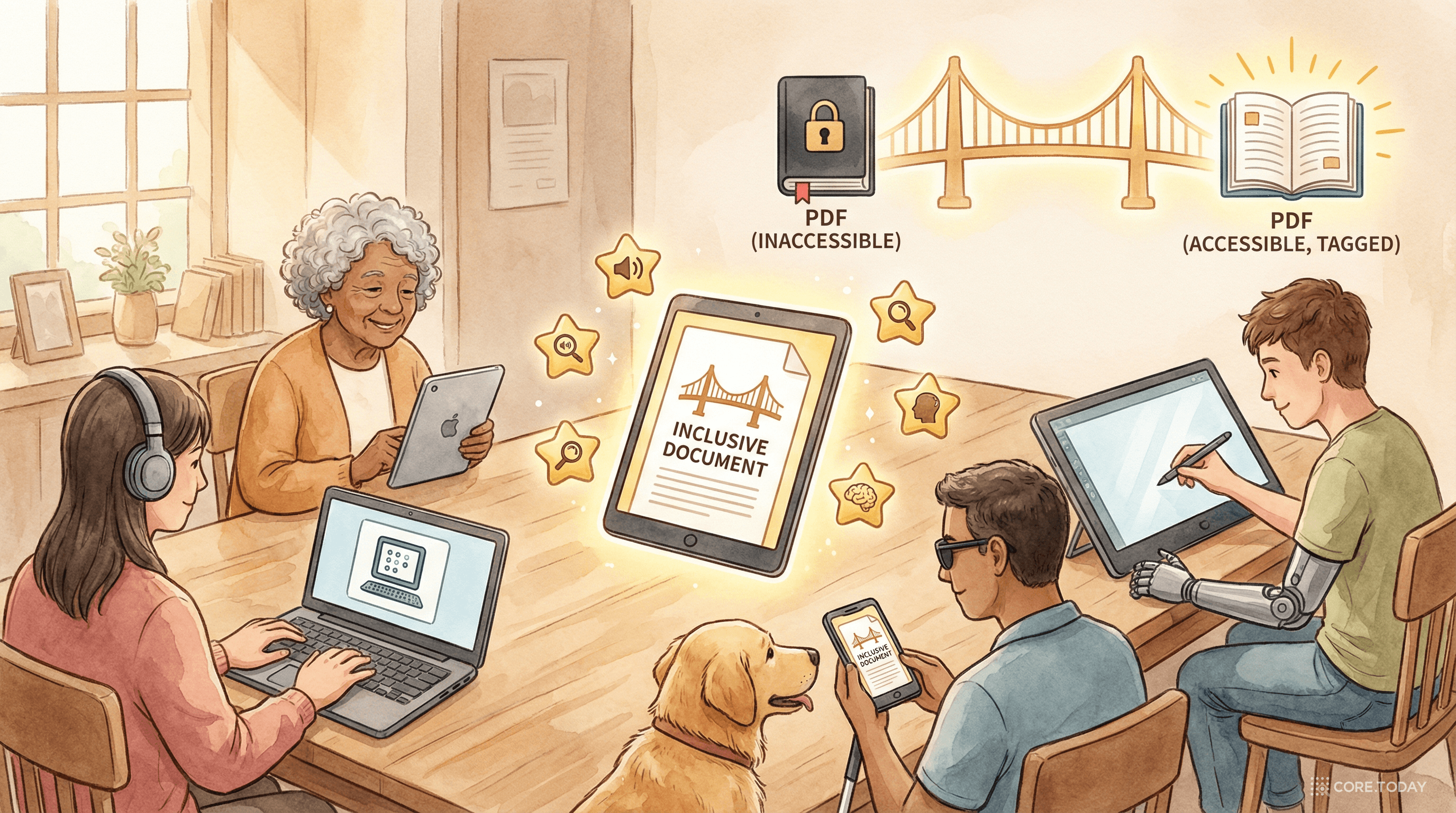 다양한 사람들이 접근 가능한 문서에 접근하는 모습