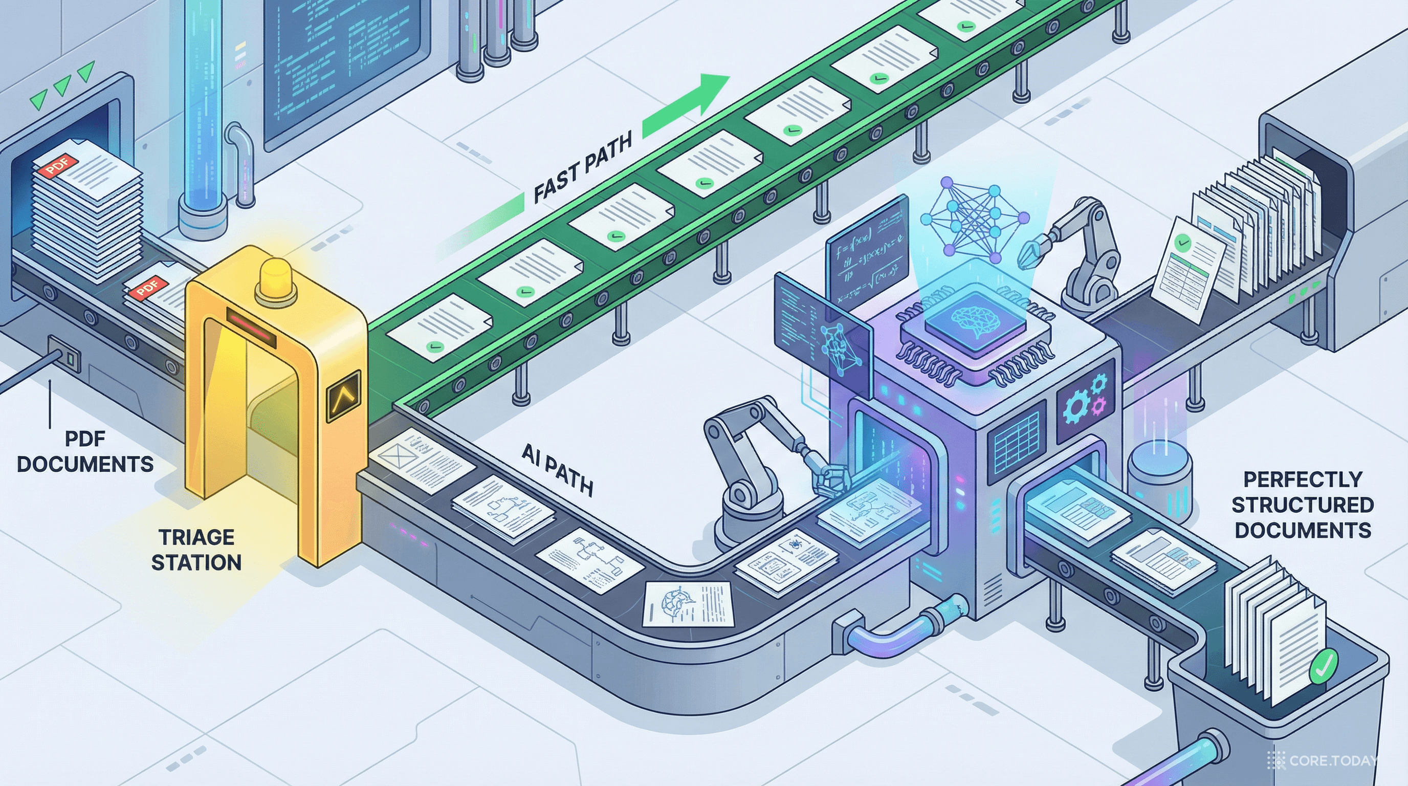 하이브리드 처리 파이프라인 — 빠른 경로와 AI 경로의 분기