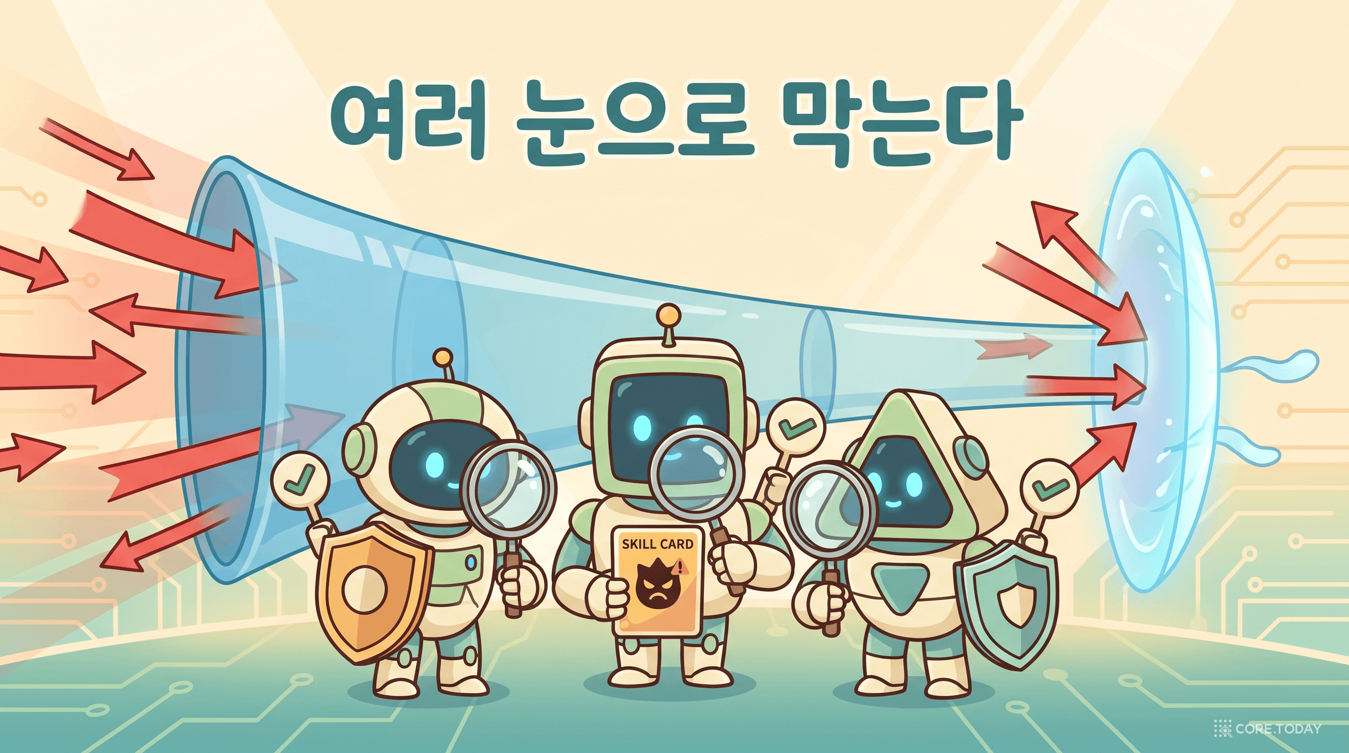 여러 AI 가드가 함께 검사·투표해 공격을 걸러내는 다중 모델 방어