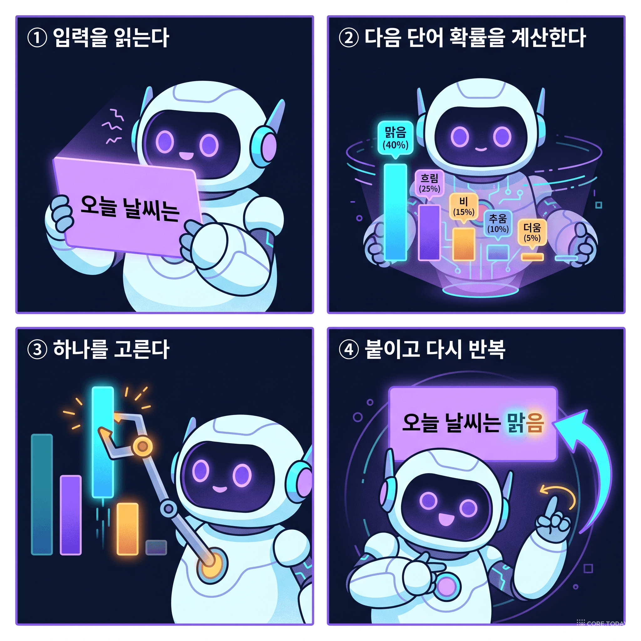 LLM의 4단계 예측 루프