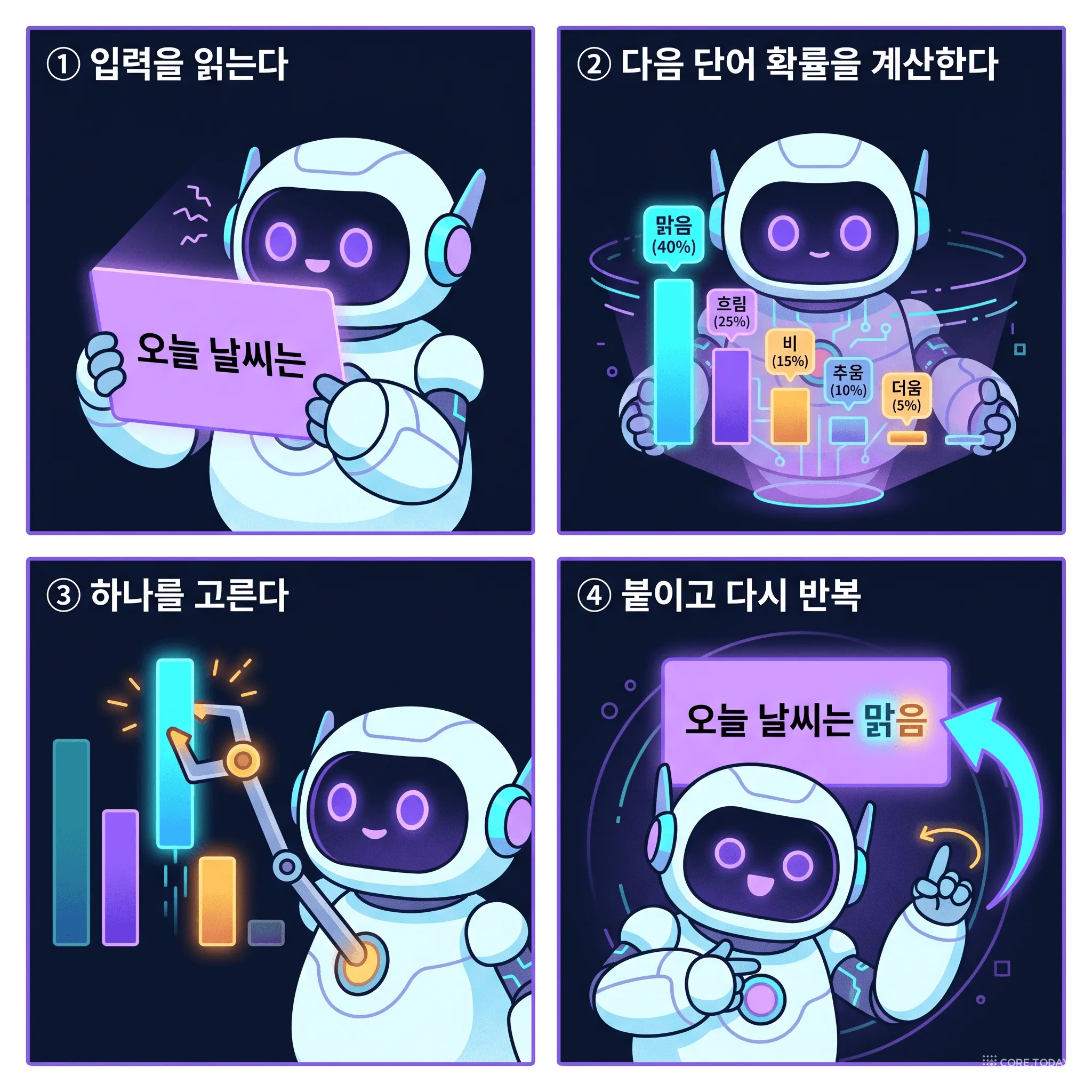 LLM의 4단계 예측 루프