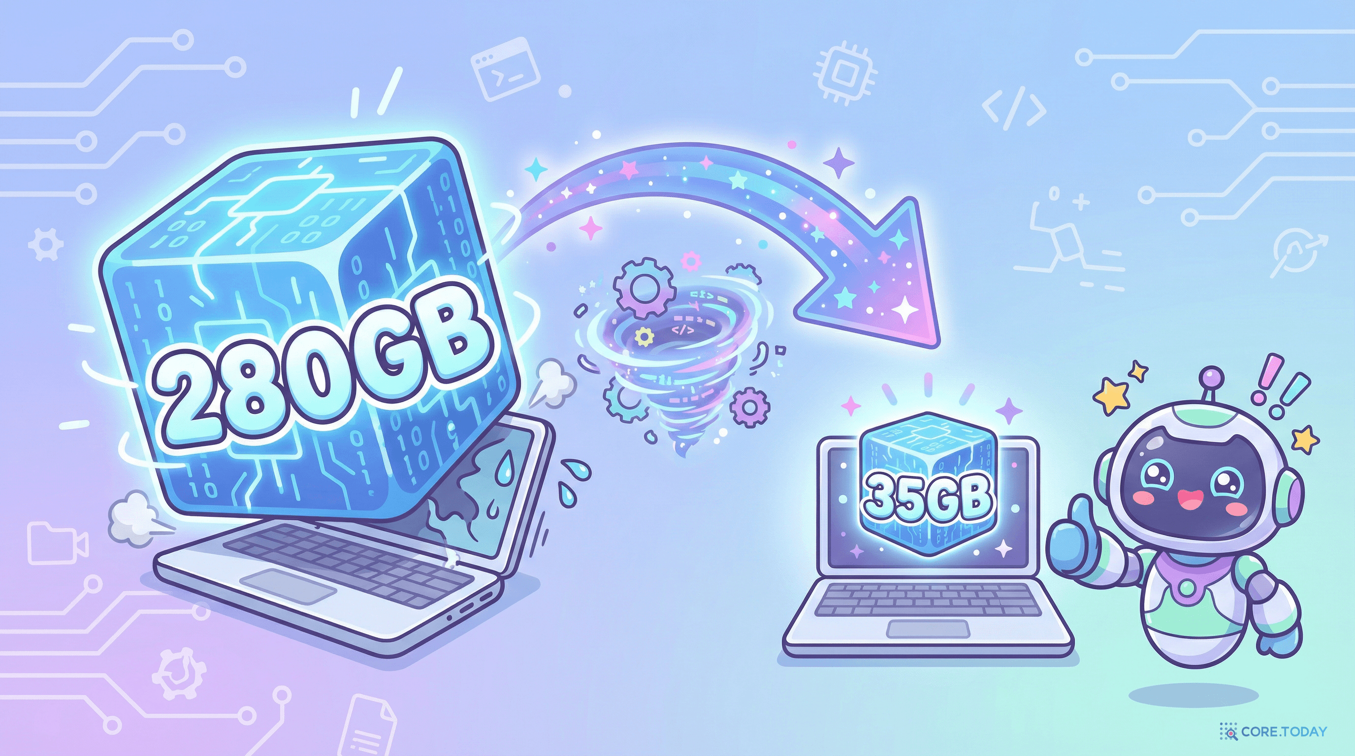 280GB 모델이 35GB로 압축되는 양자화의 마법