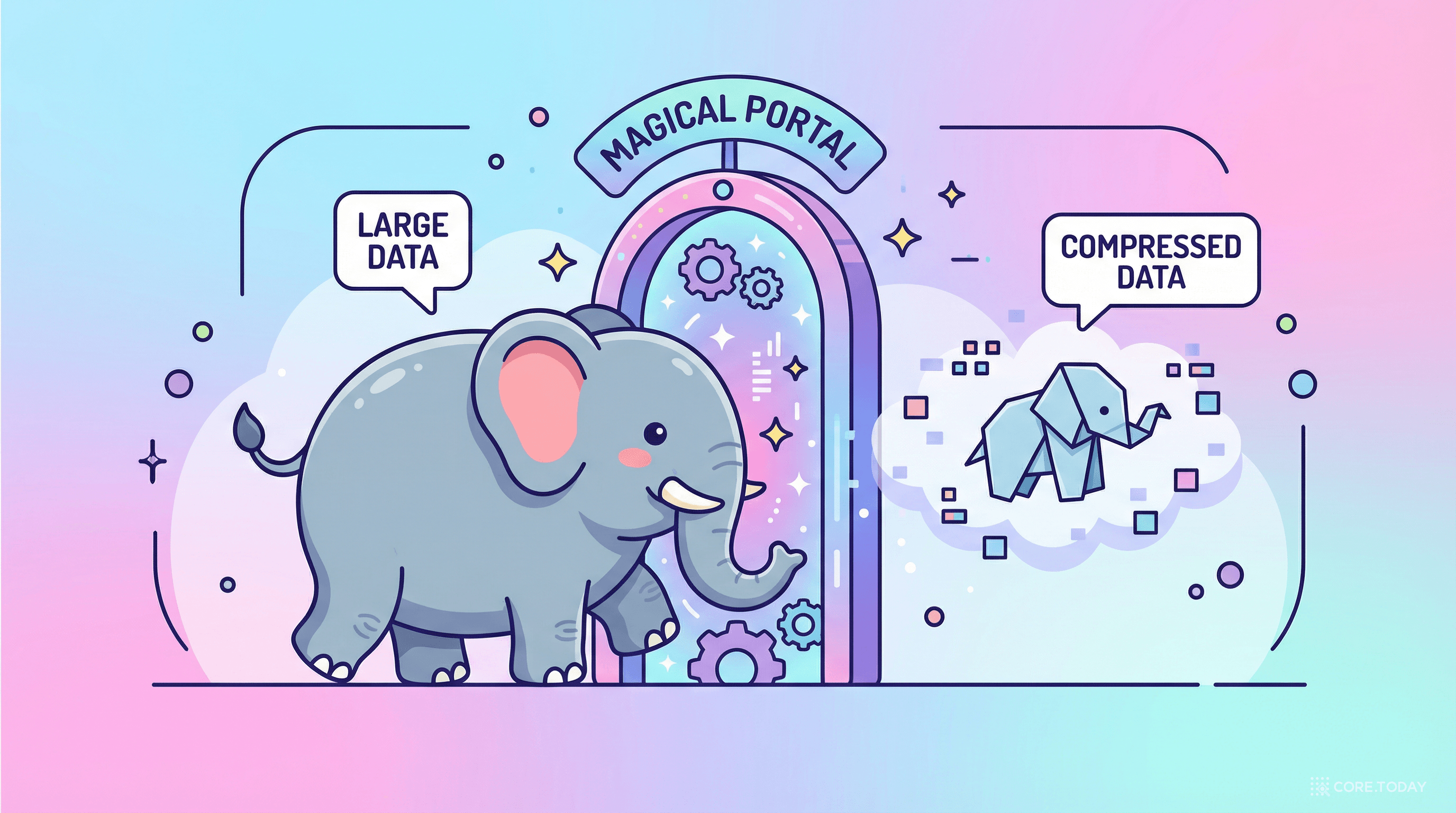 JPEG 압축처럼 — 원본과 거의 같지만 크기는 훨씬 작다