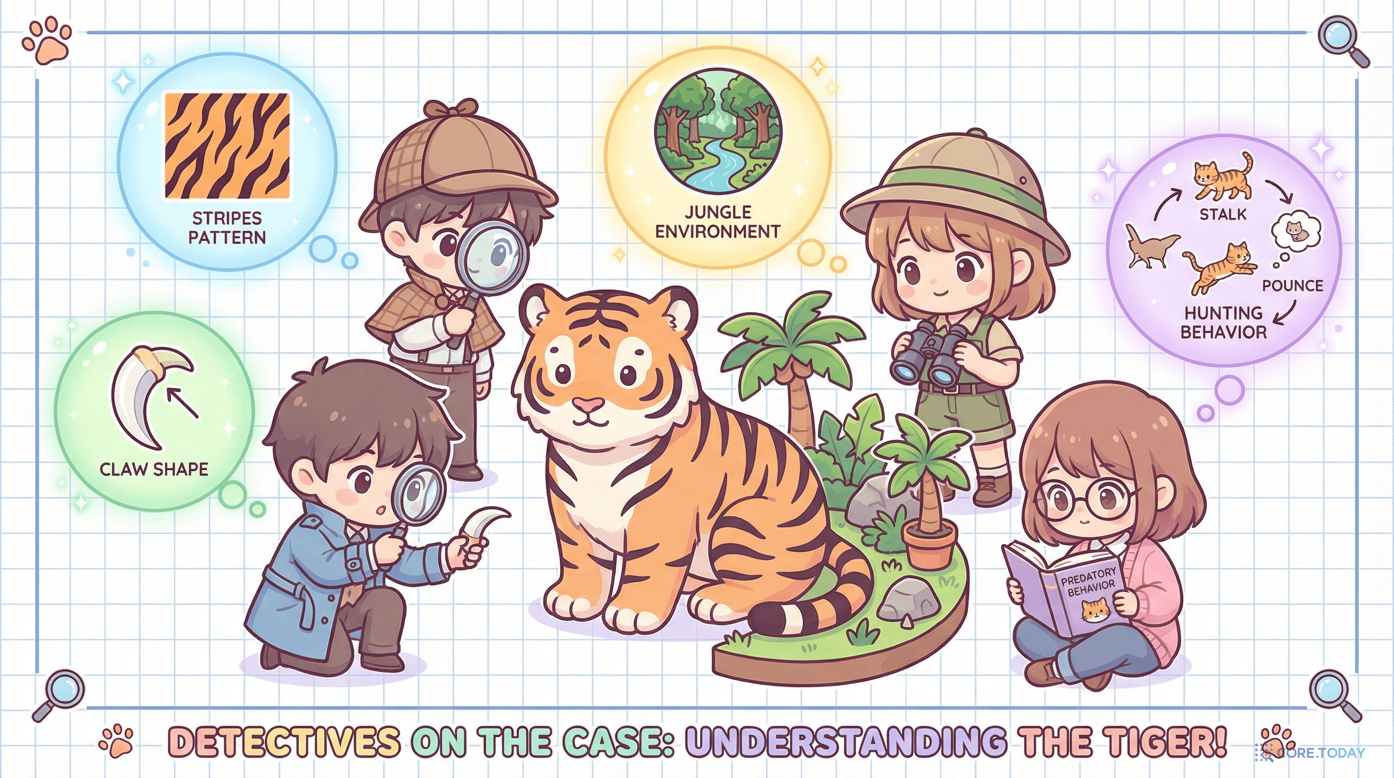 5개 모델이 각각 다른 개념으로 호랑이를 식별하는 과정