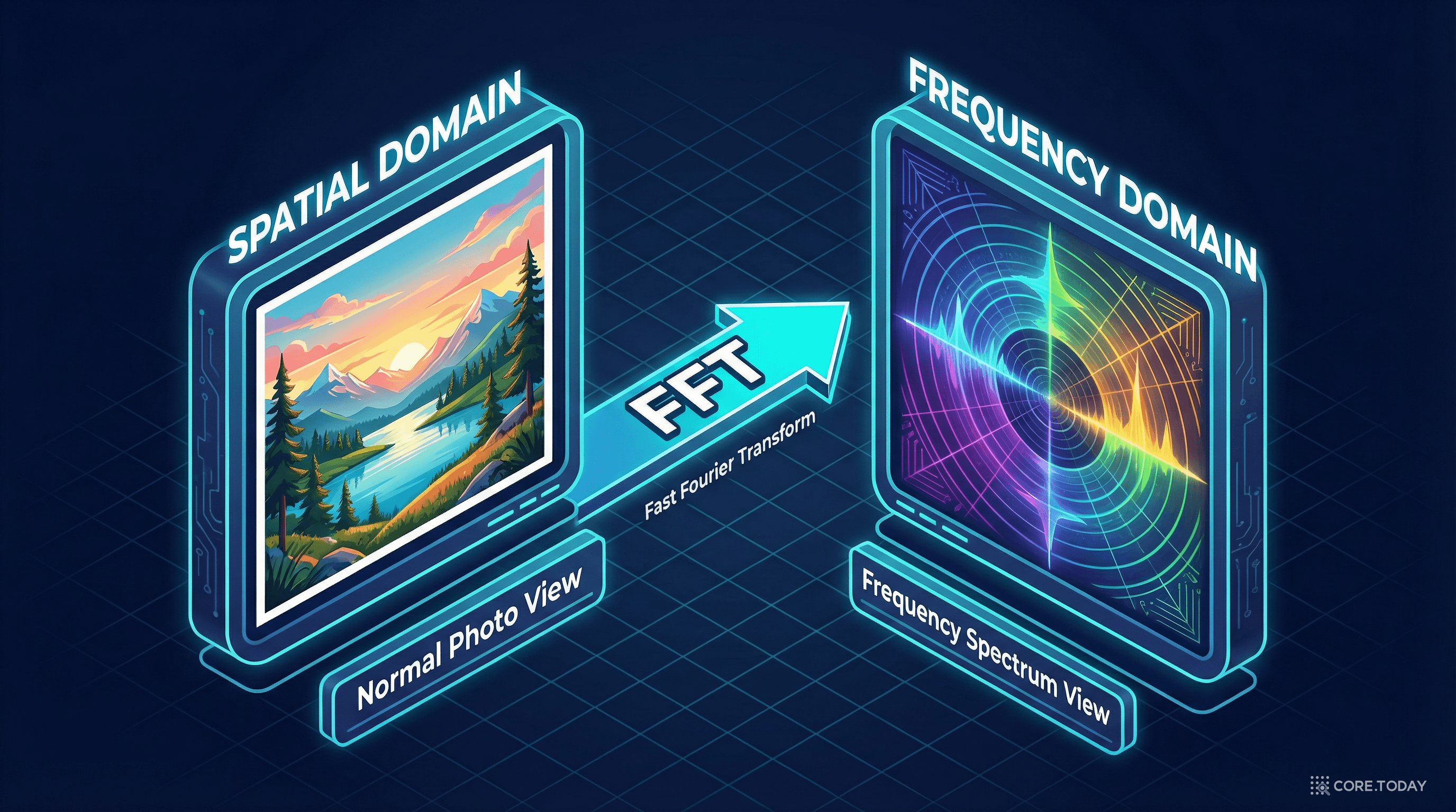 공간 영역과 주파수 영역의 비교