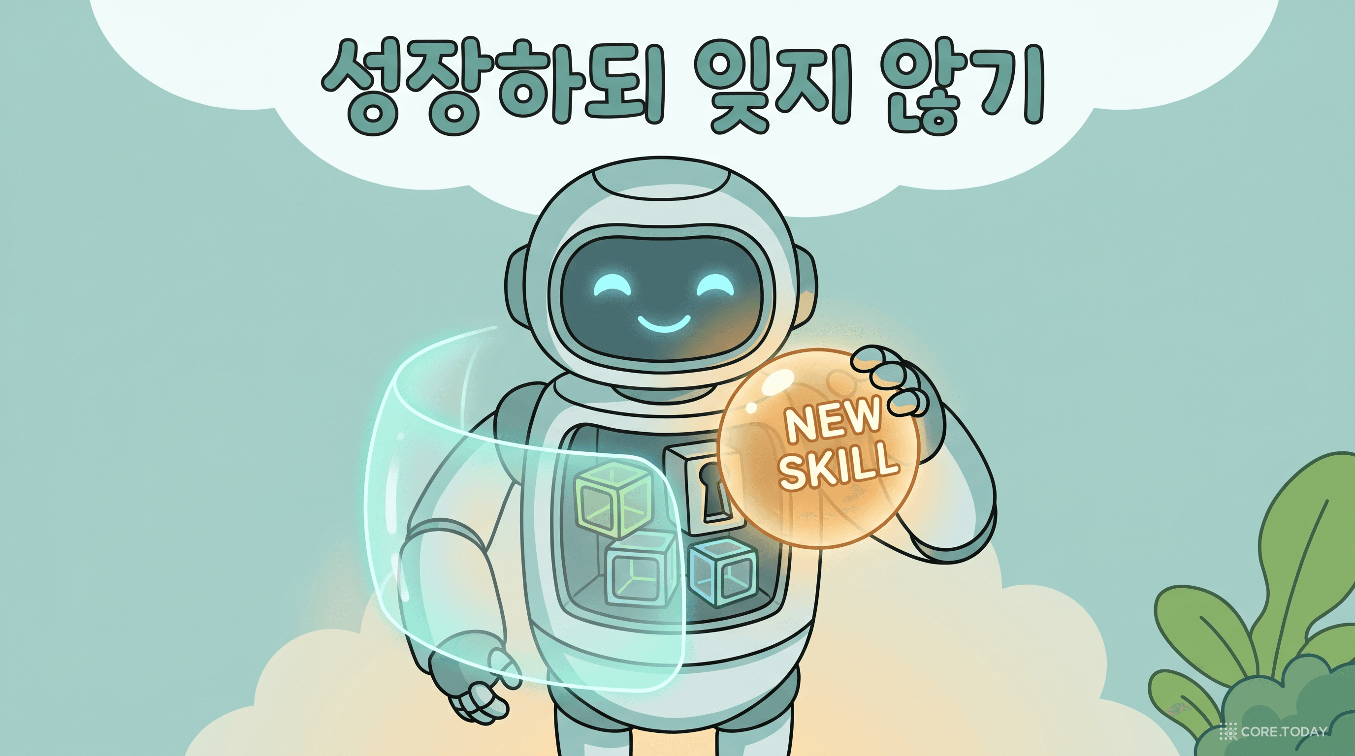 새 능력을 키우면서 보호막으로 옛 핵심 능력을 지키는 로봇
