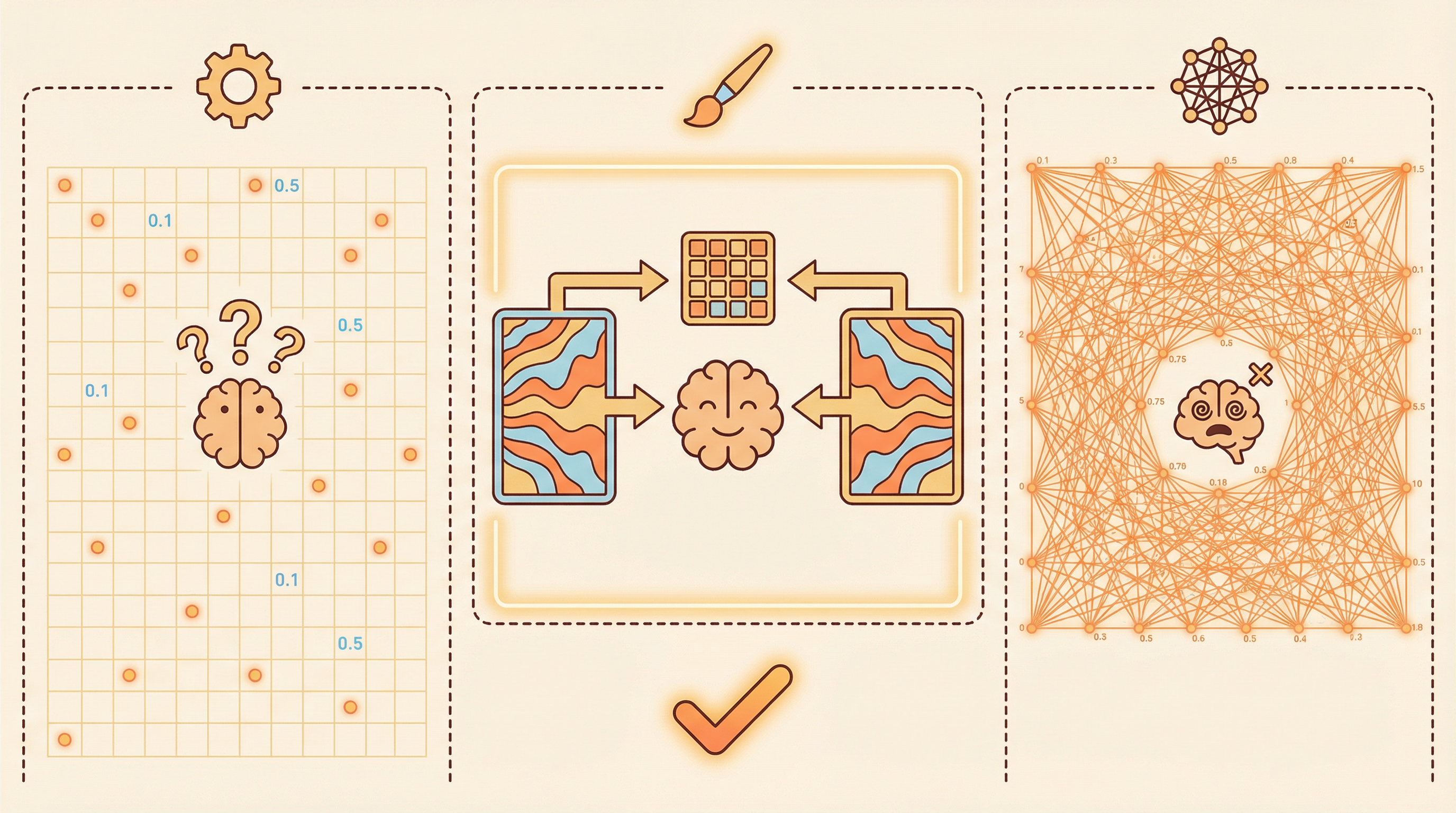 Adam(대각선 점만 봄) vs Shampoo(행/열 구조를 봄) vs 뉴턴법(전체 그리드, 비현실적)