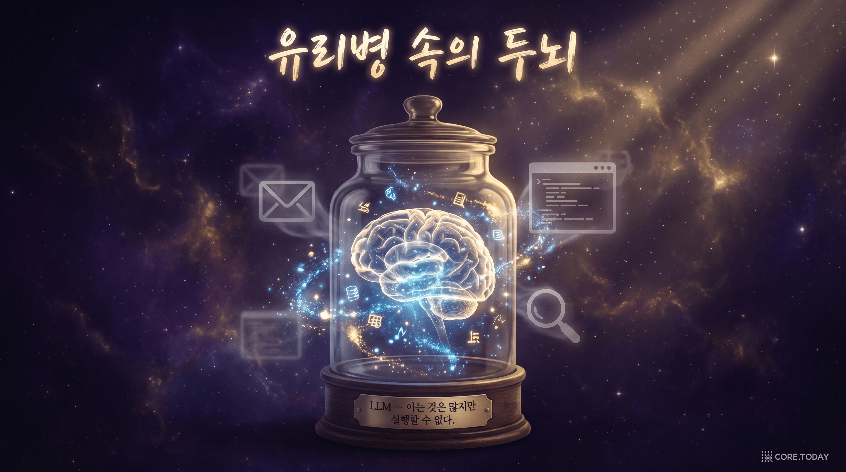 유리병 속의 두뇌 — 모든 지식을 가졌지만 행동할 손이 없는 LLM