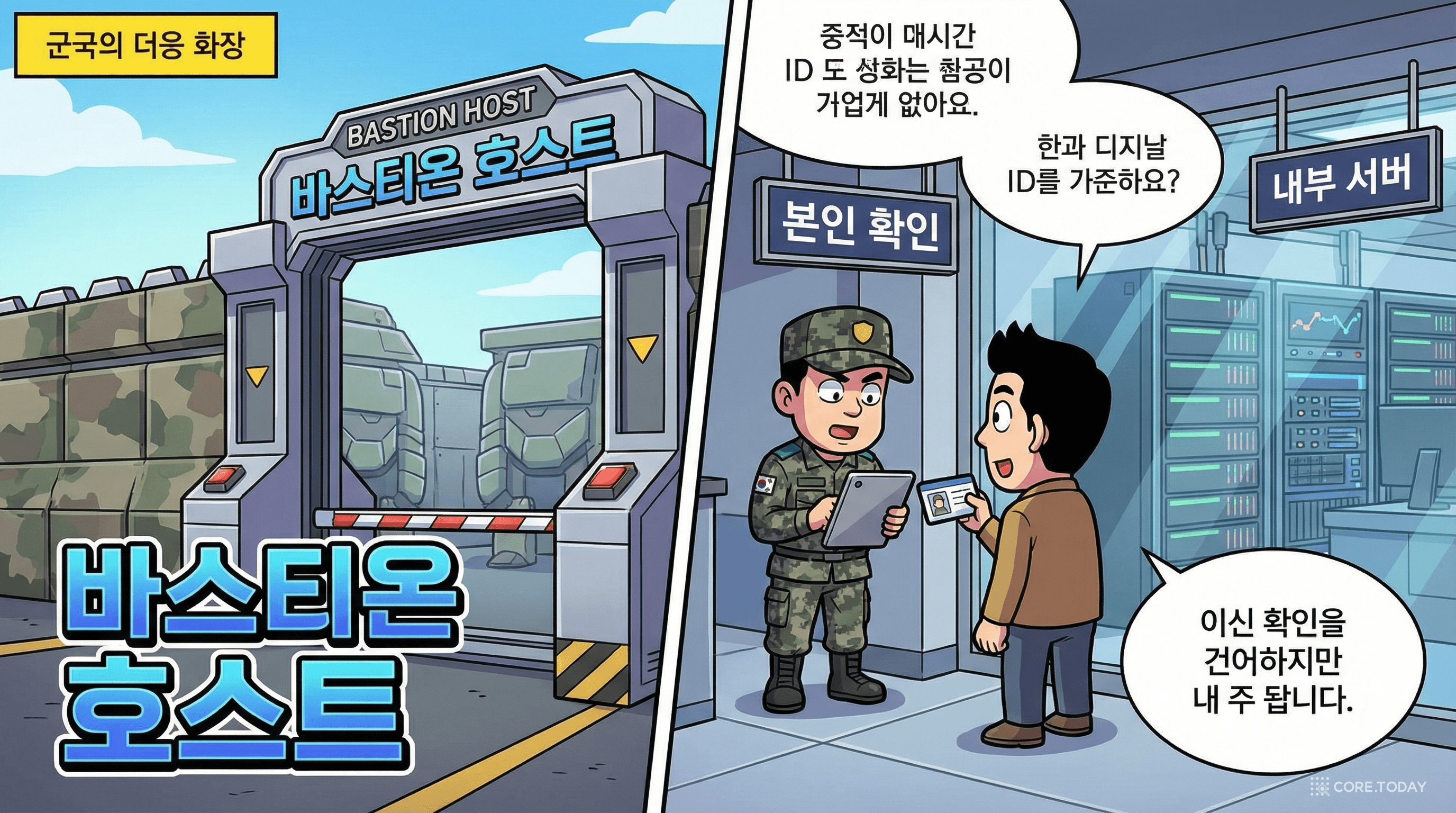 배스천 호스트는 성의 정문 초소 — 모든 방문자가 거쳐야 한다