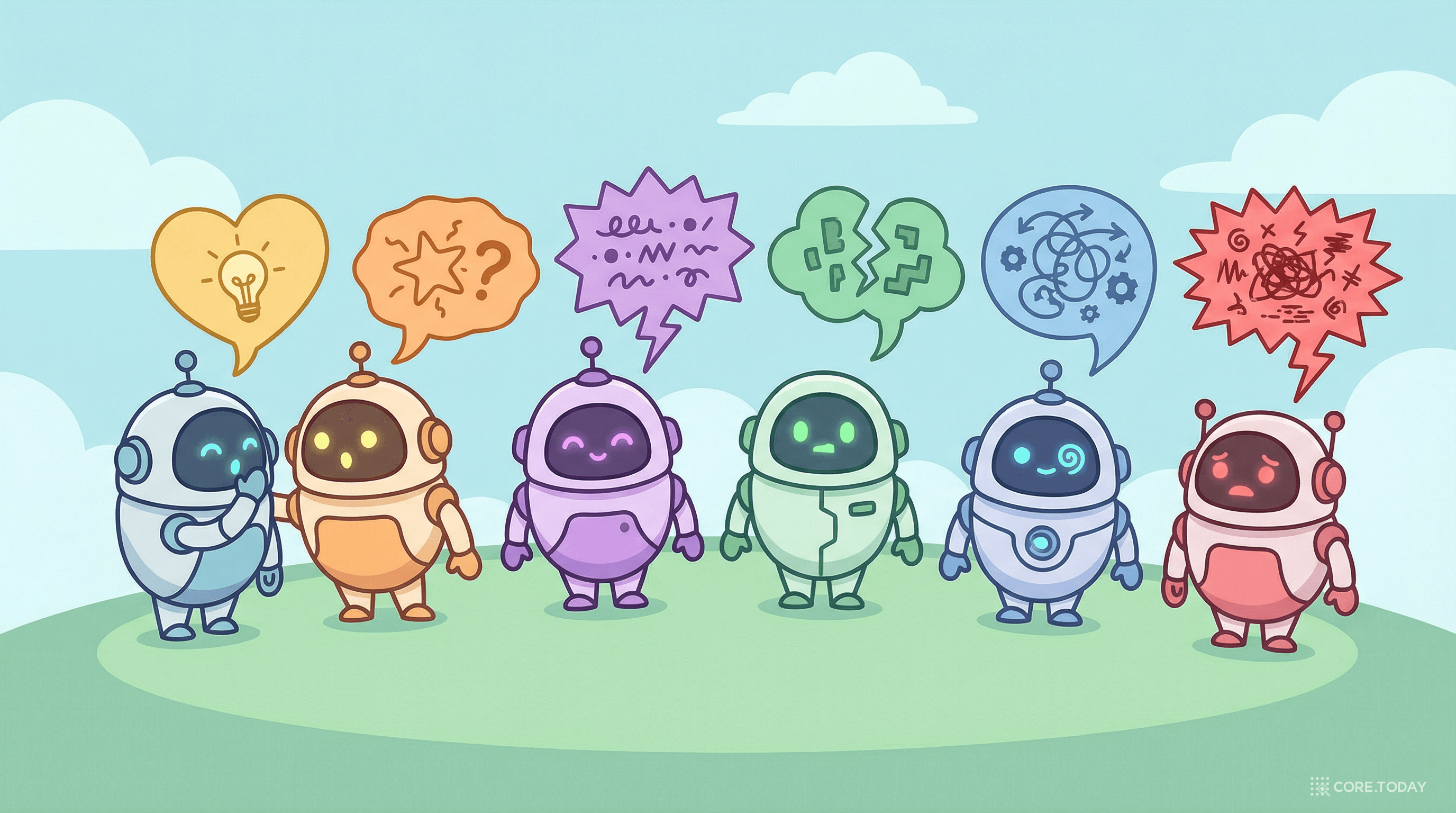 전화게임 — 메시지가 전달될수록 원본과 멀어진다. AI 추론 체인에서의 오류 증폭도 똑같다.