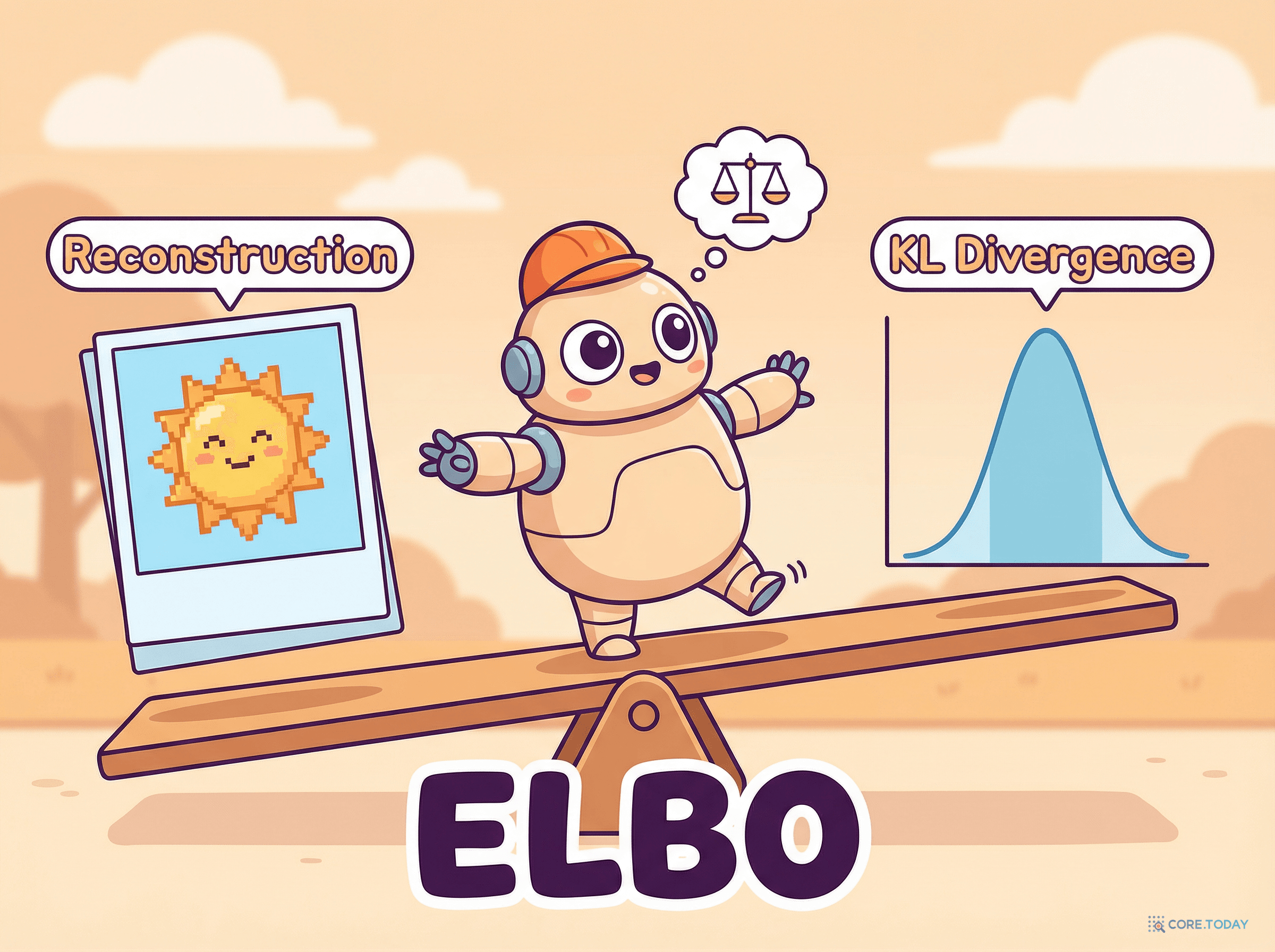 ELBO — 복원 품질과 잠재 공간 정규화의 균형