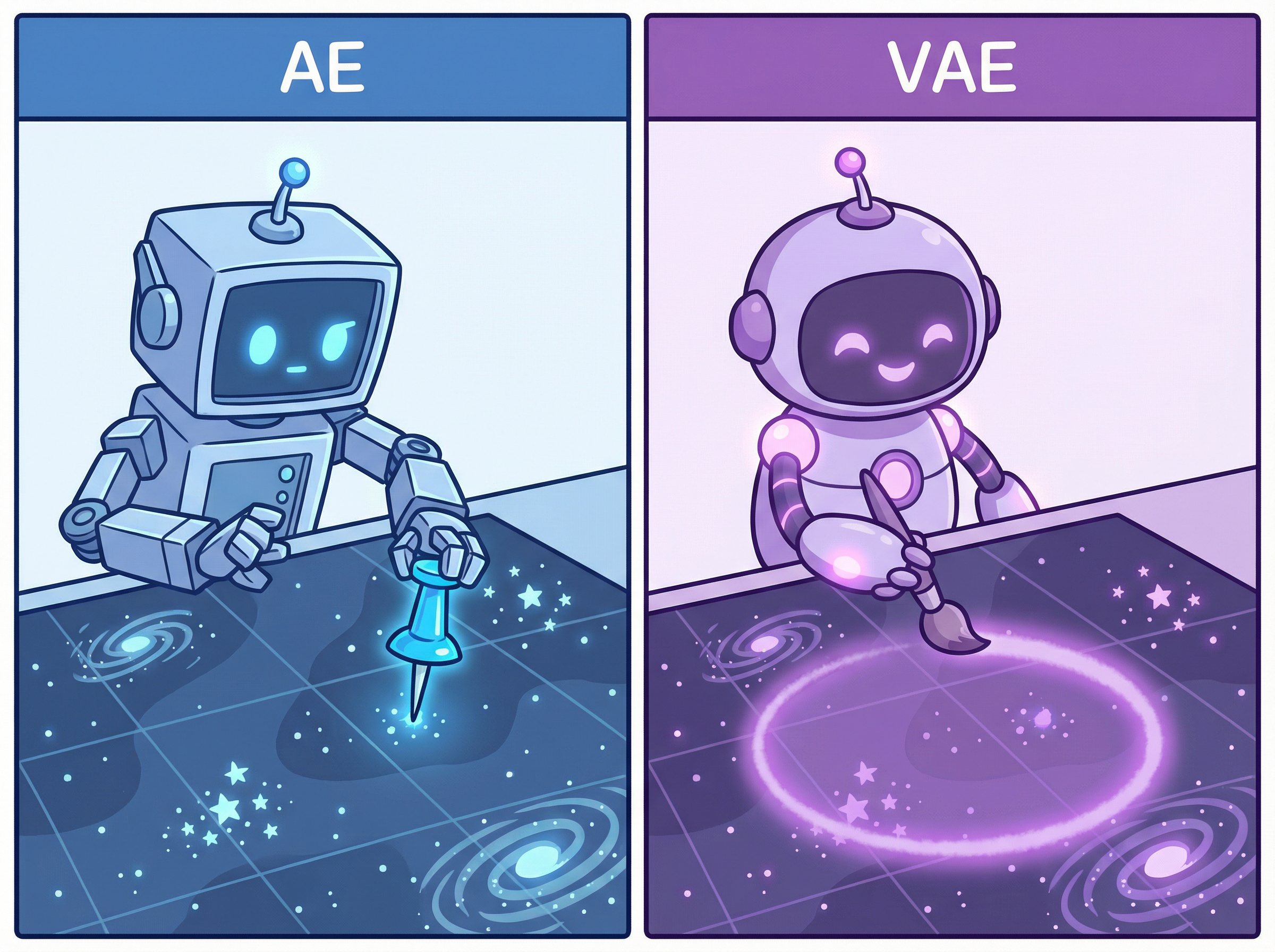점 하나 vs 확률 분포 — AE와 VAE의 근본적 차이