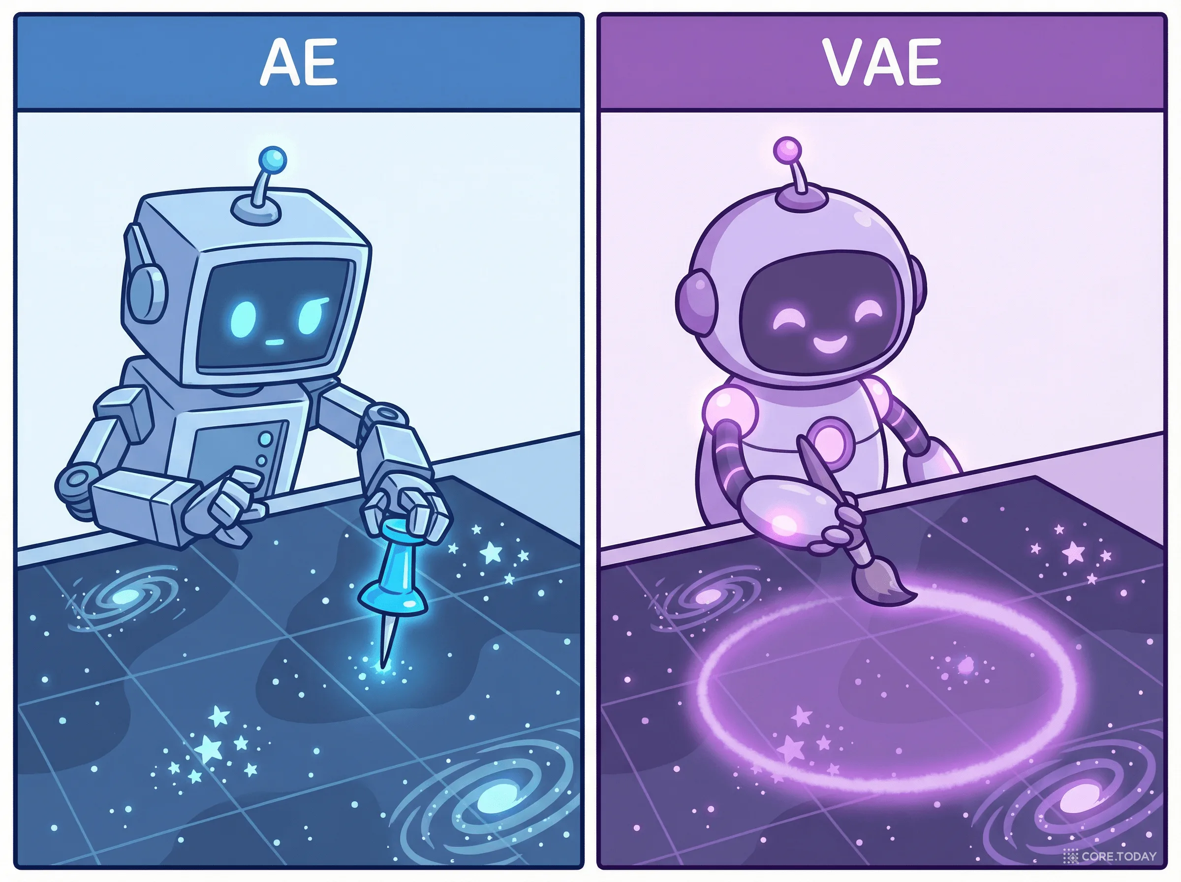 점 하나 vs 확률 분포 — AE와 VAE의 근본적 차이