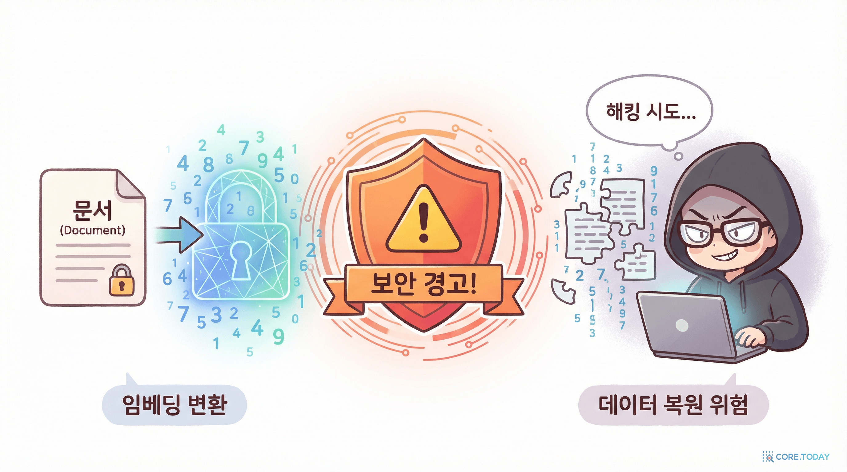 임베딩 보안: 벡터에서 원본 데이터가 복원될 수 있는 위험