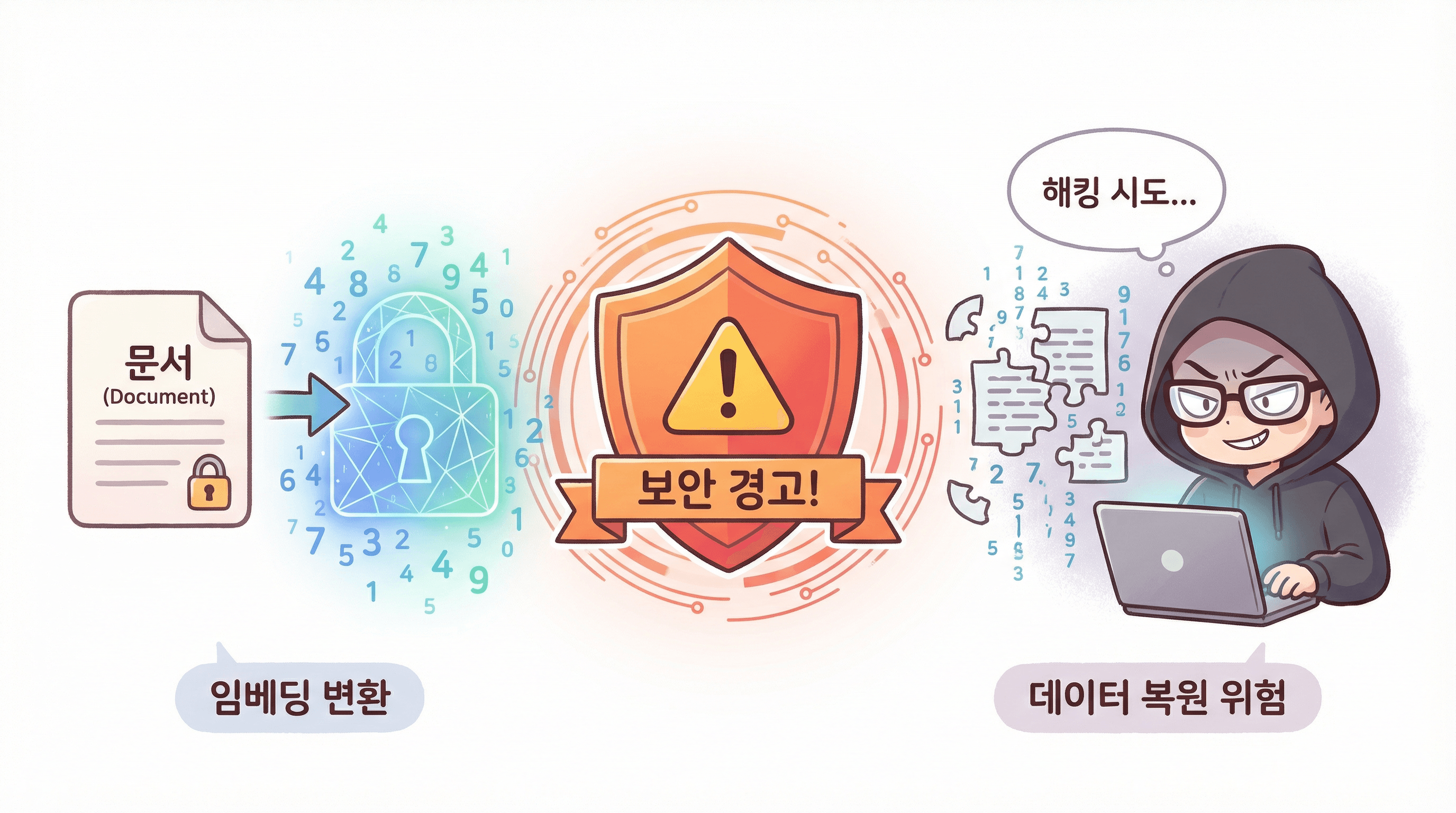 임베딩 보안: 벡터에서 원본 데이터가 복원될 수 있는 위험