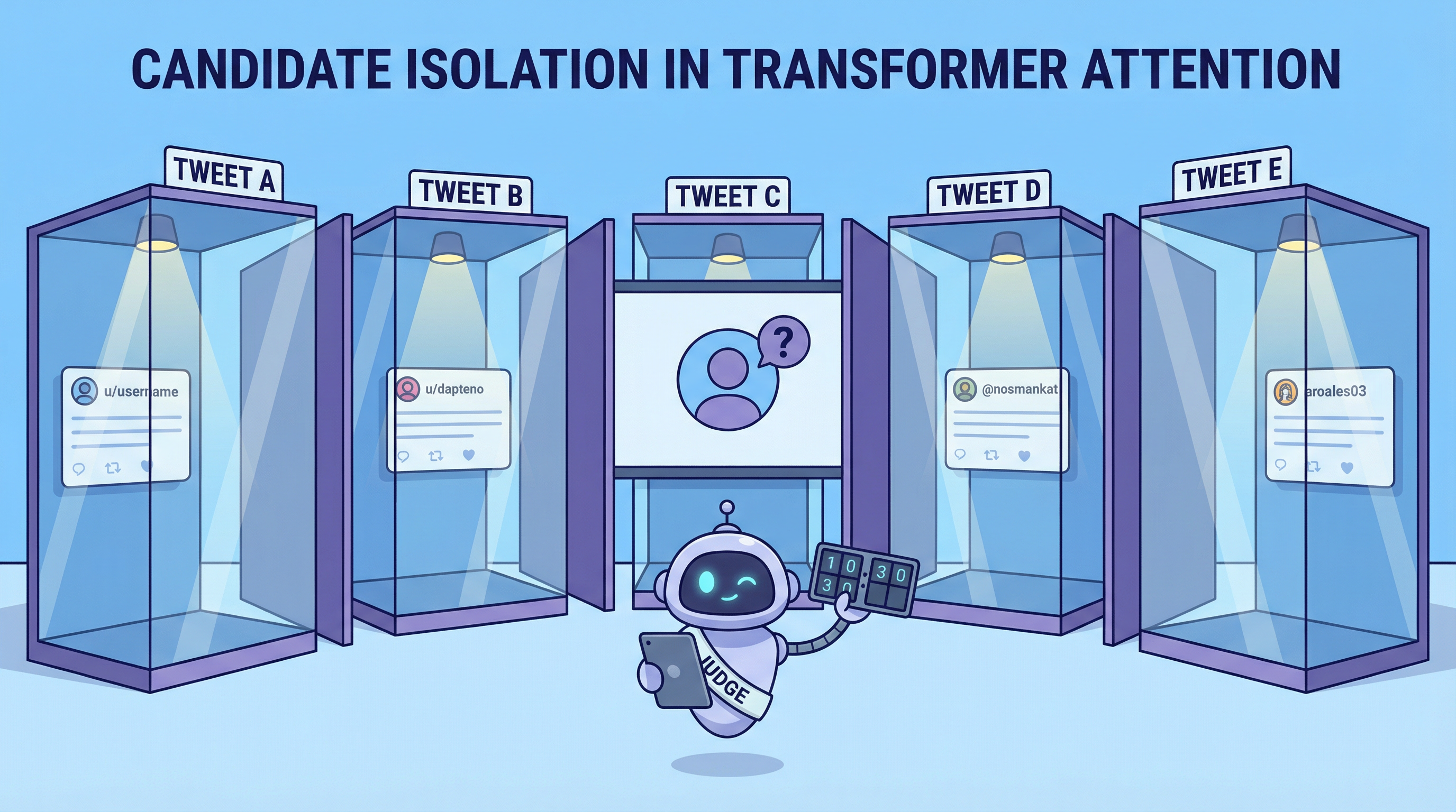 Candidate Isolation — 각 게시물이 독립적으로 평가받는 구조