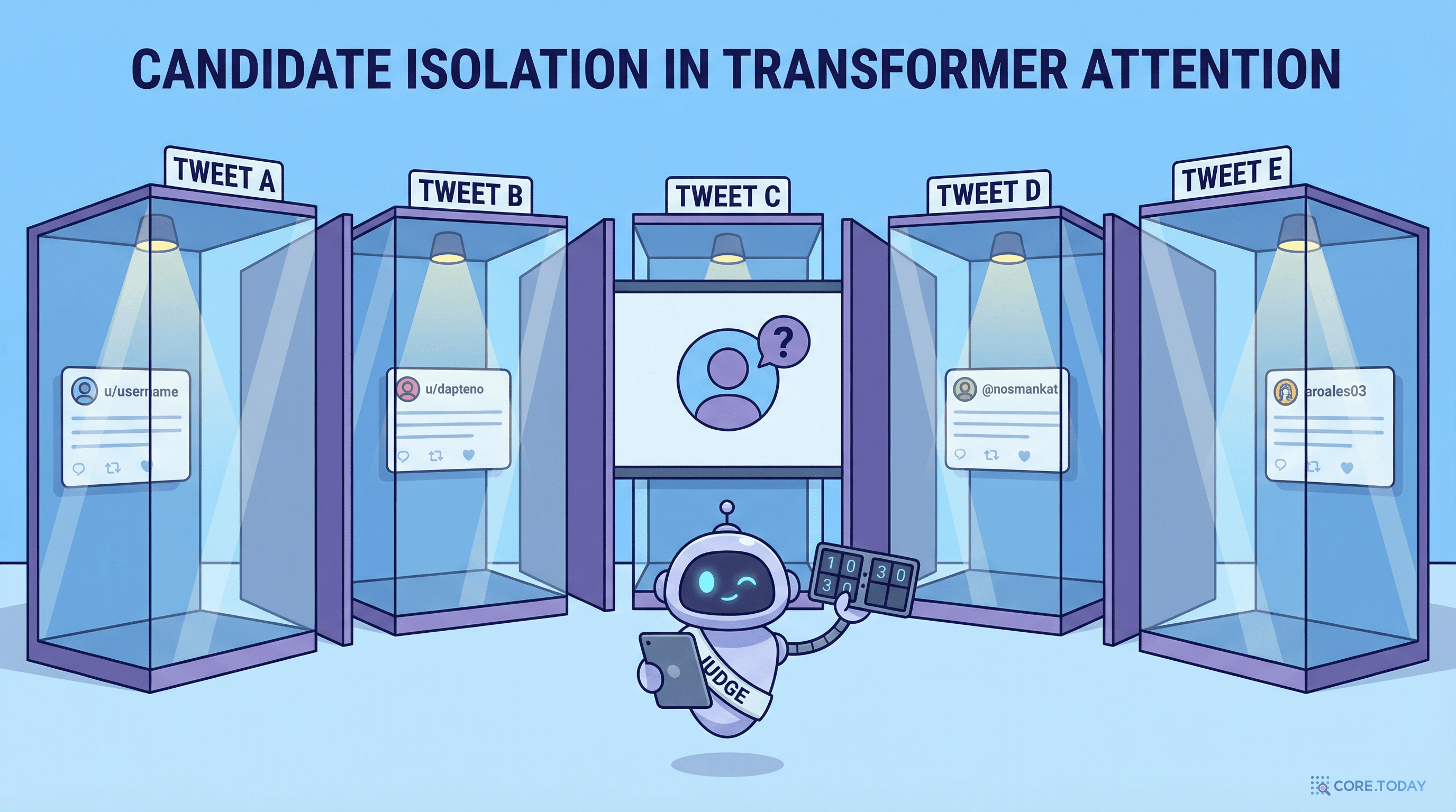 Candidate Isolation — 각 게시물이 독립적으로 평가받는 구조