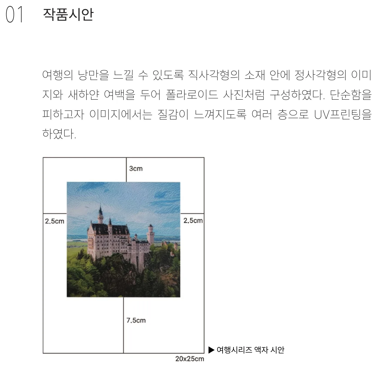 여행 시리즈 액자 시안 — 20×25cm 폴라로이드 구성